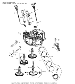 Kt745-3102 Crankcase Diagram and Parts List for KT745-3102  Cub Cadet Lawn Tractor